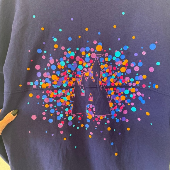 Disney World Spirit Jersey Purple Dolman Sweatshiet Crew Neck Oversized Cotton S - Picture 3 of 10